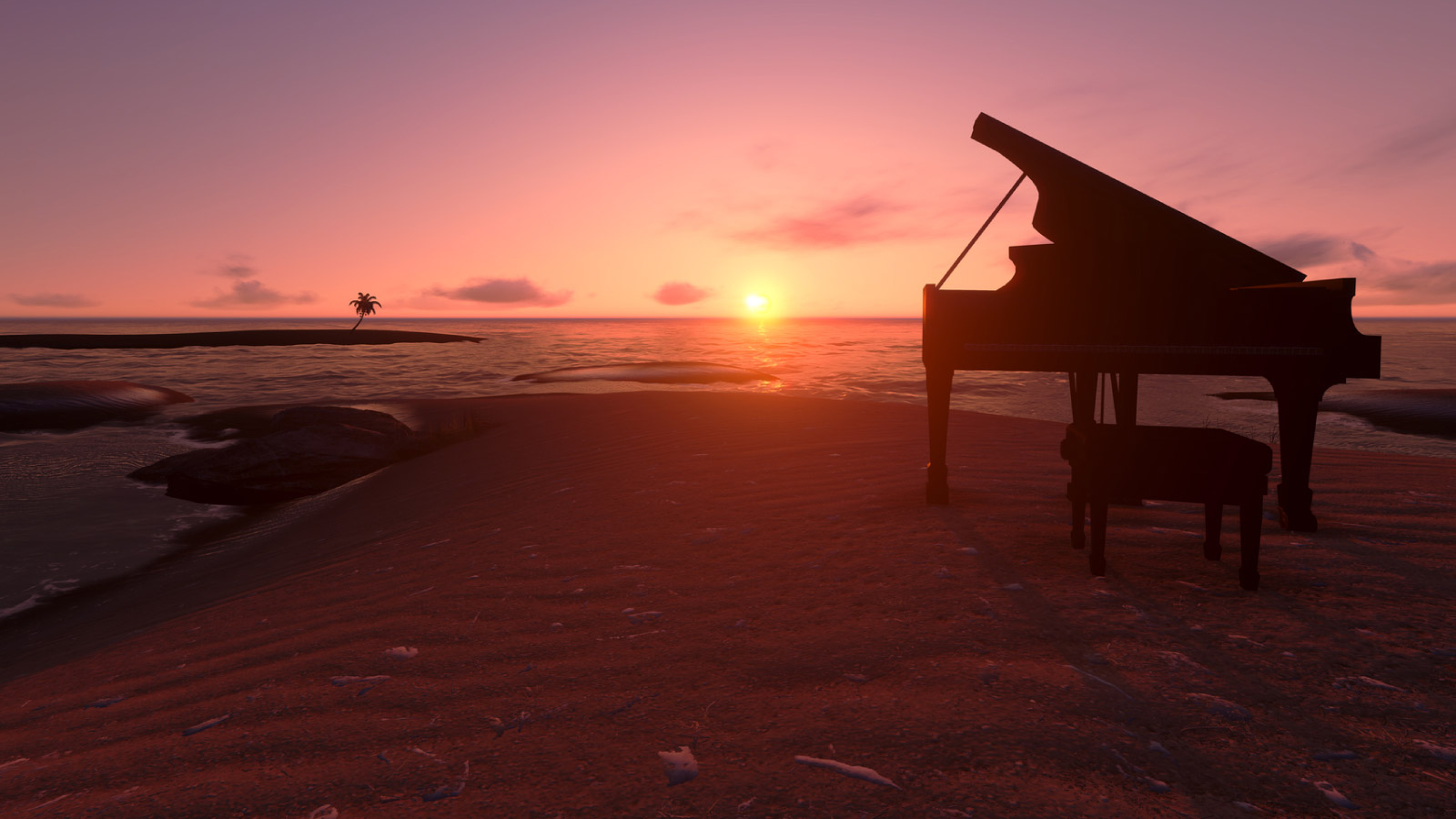 Piano in the ambient atmosphere.
