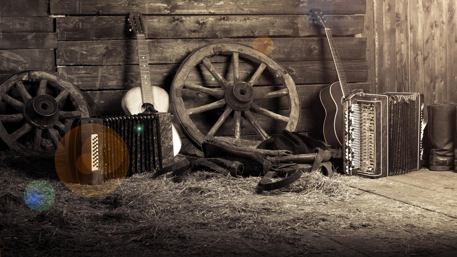 Folk musical instruments in the hayloft