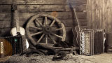 Folk musical instruments in the hayloft - thumbnail