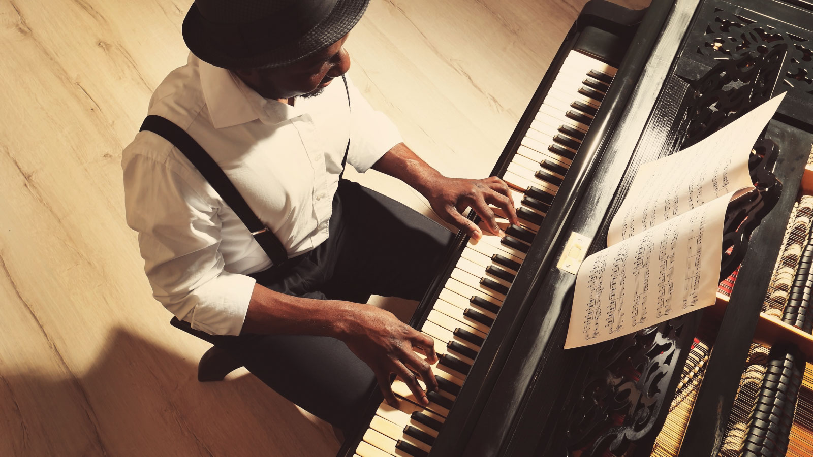 Jazz man playing piano