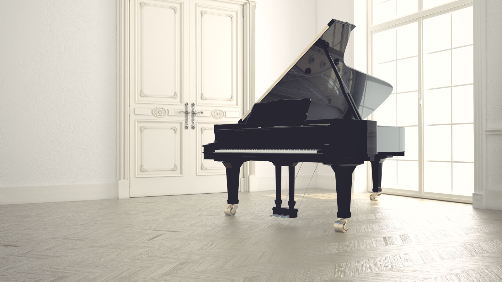 Grand piano in classic room